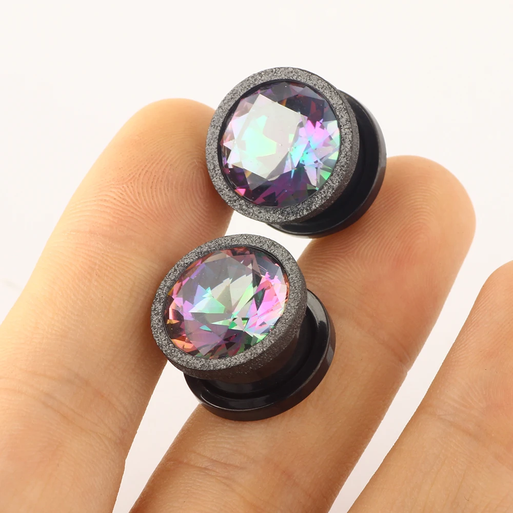 2PCS 316L Stainless Steel Ear Plugs tunnels Piercing Ear Expander Flesh Piercing Body Jewelry For Man Woman 6mm-16mm