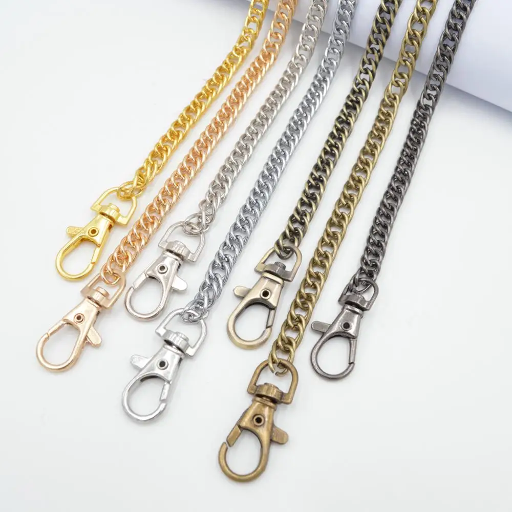Cadena de Metal para bolsos de hombro, 10 piezas, 120cm, Asa de hebilla, accesorios de correa DIY para Hardware DE DOBLE TEJIDO