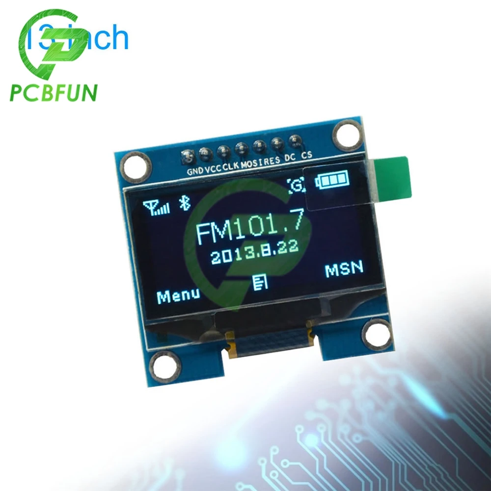 Módulo de exibição led para arduino, 1.3 "cor branca x64 1.3 polegadas oled lcd módulo de exibição para arduino" iic spi comunicar-30 segundos c driver sh1106 ic 3v-5v