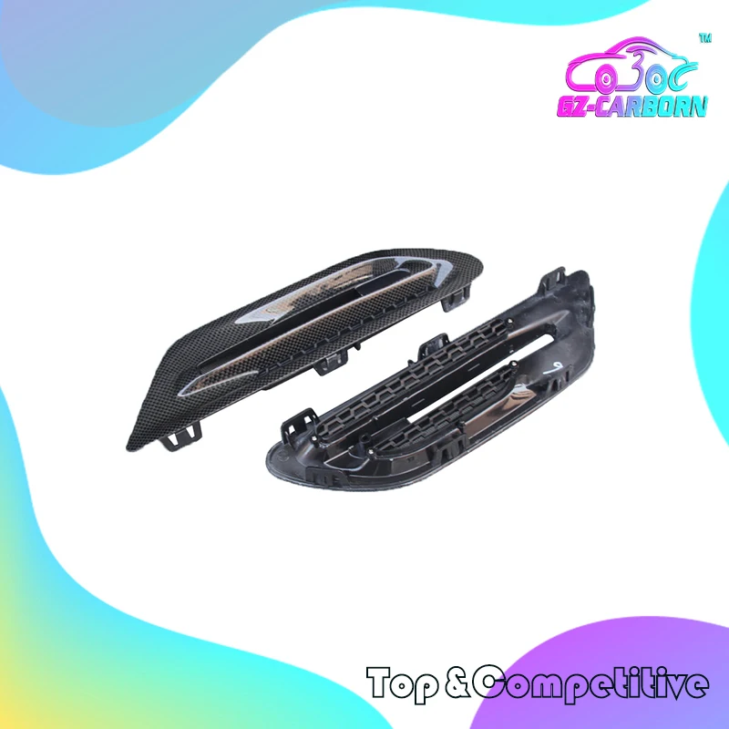 

2010-ON 2 Pcs For BMW M5 F10 Styling Car Side Fender Air Vent Trim Gloss Black ABS Plastic+Real Carbon Fiber Replacement Type