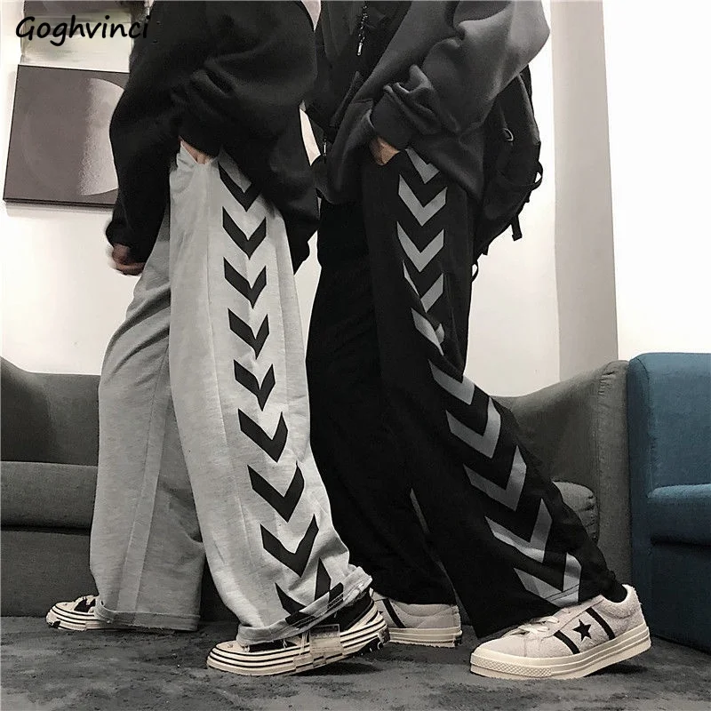 

Women Pants Cozy Leisure Stylish All Match Wide Leg Trousers Cool Couple Basic Classic Striped Elastic Summer Daily Street Teen