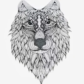 Tête de loup 3D 3.46 "x 5.31", autocollant pour vêtements, s...