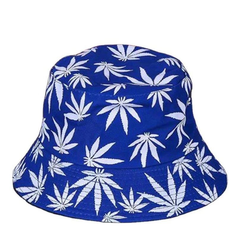 Women Bucket Hats Men Maple Leaf Print Cap Panama Hat Sandbeach Sunhat Fishing Hat Fisherman Cap for Hip Hop Bob Femme Gorro