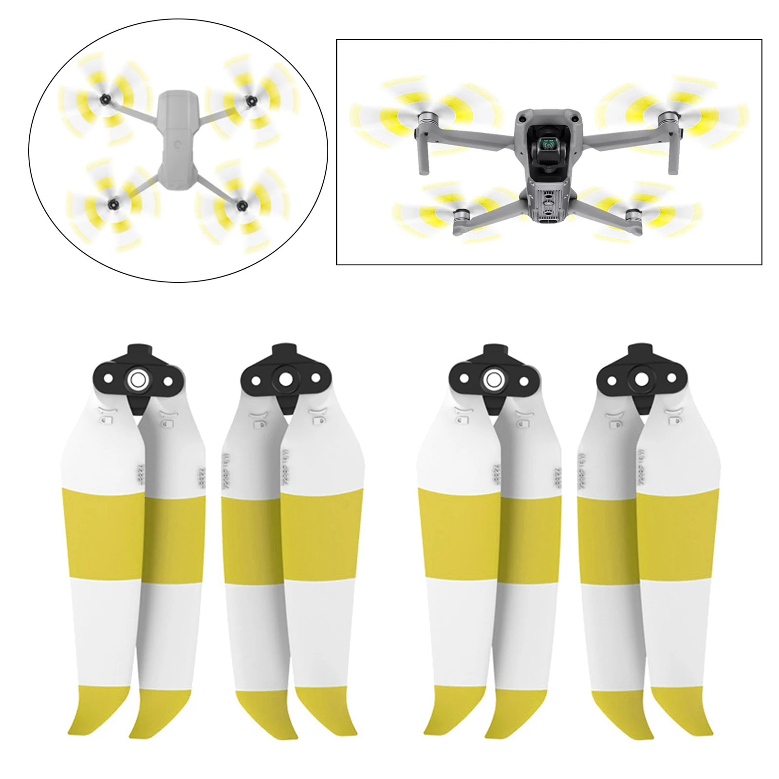 2 Pasang Baling-Baling Rendah Kebisingan 7238F Pro Blade untuk Drone DJI Mavic Air 2S