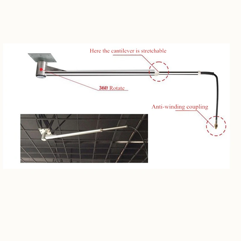 Wash Car High Pressure Cantilever Connection Water Pipe 360 Degree Rotary Telescopic Arm