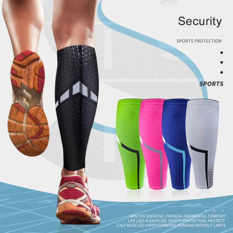 1PC Calf Compression Sleeve Anti-slip Knitted Leg Cover Outdoors Sports Running Basketball Leg Protector Long Socks