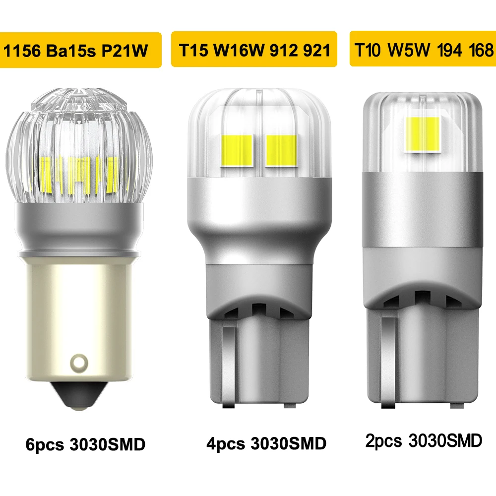 AUXITO – ampoule LED blanche pour signalisation de voiture, feux de jour et marche arrière DRL, BA15S P21W, CANBUS 1156 T15 W16 T10 W5W, 6000K, 2