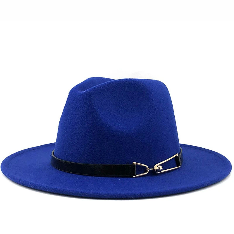 New Smiple Women Outback Fedora Hat For Winter Autumn ElegantLady Floppy Cloche Wide Brim Jazz Caps Size 56-58CM