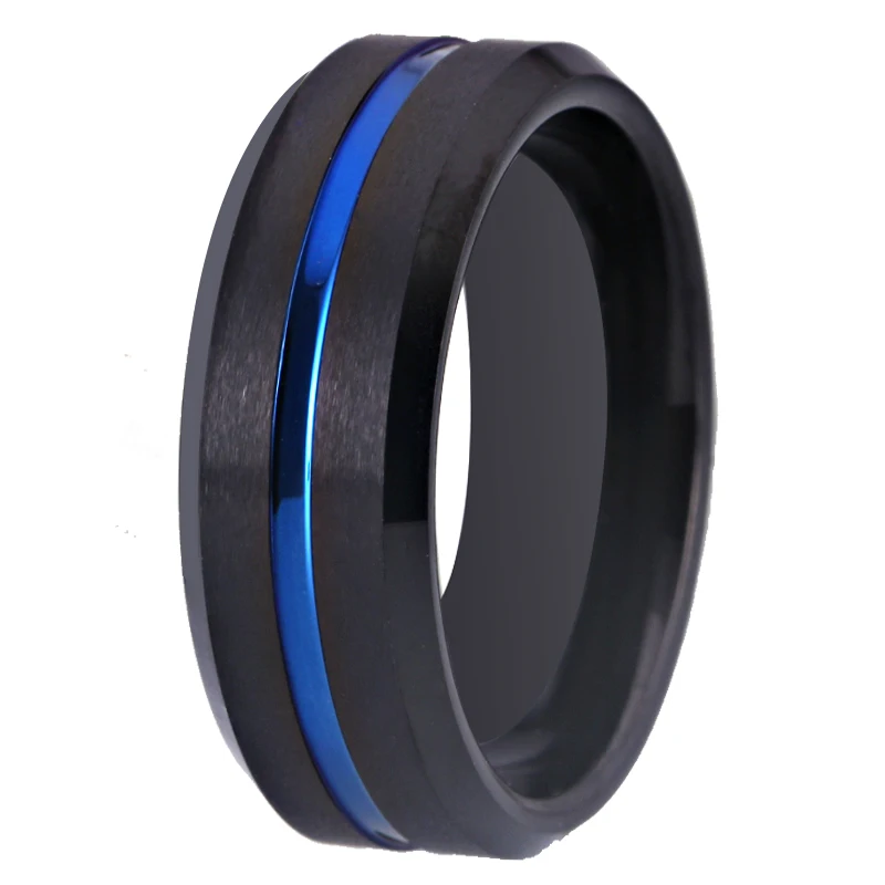 8mm Men Ring Black Brushed Cemented Carbide  Wedding Band Husband Anniversary Birthday Gift Jewelry Free Shipping