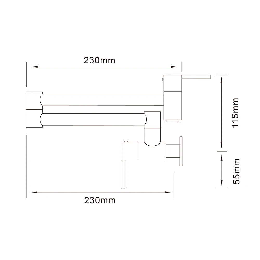 kitchen Mixer Single Hole Dual Holder Faucet Solid Brass Basin Sink Black Swivel Wall Mounted Waterfall Stream Sprayer Head.