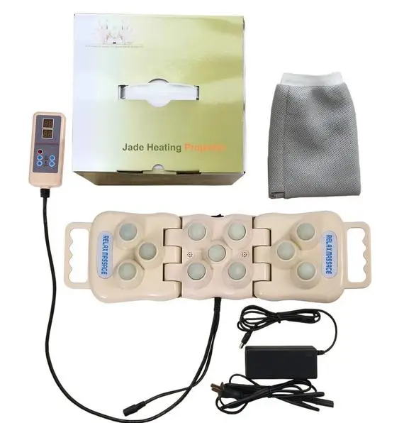 Jade Massage Pillow Electric Stone Folding Massage Neck Back Shoulder Massager Therapy Apparatus Infrared Heating Therapy Pillow