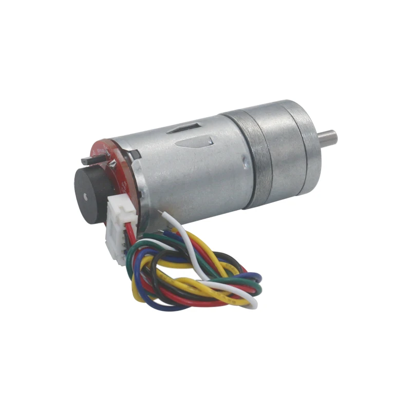 12RPM-1360RPM Large Torque Speed Reduction Gear Motor with Encoder 25mm Diameter Gearbox Encoder Geared Motor