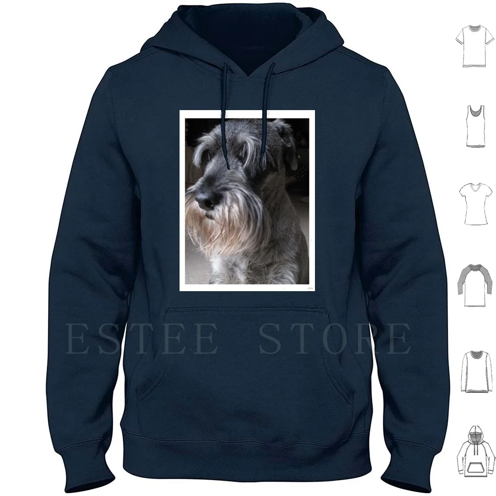 Schnauzer Love Hoodie Long Sleeve Schnauzer Dog Beard Grey