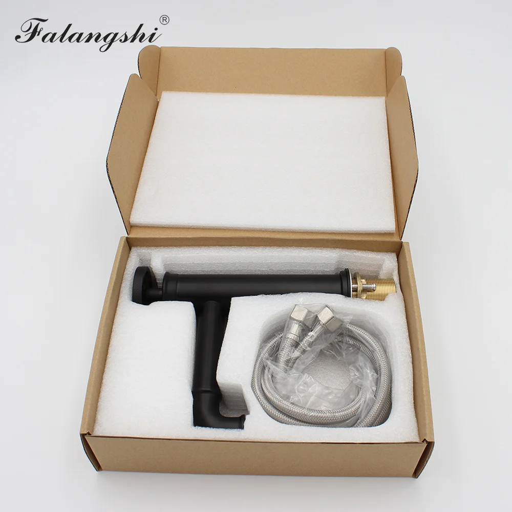 Modern Bathroom Cold Hot Golden/Matte Black Brass Water Tap New Arrival Basin Mixer Retro Industrial Faucet Deck Mounted WB1097