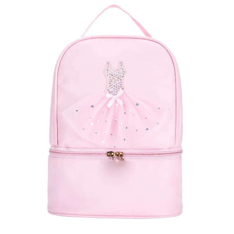 Personalized Embroidery Kids Dance BackBag for Girls Ballerina Pink Duffel for Ballet Class Crossbody Ballet Handbag Backpack