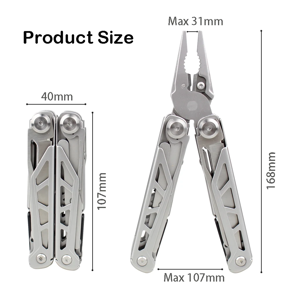 Camping Hardness HRC78K Multitool Plier Cable Wire Cutter Multifunctional Multi Tools Outdoor Camping Folding Knife Pliers EDC