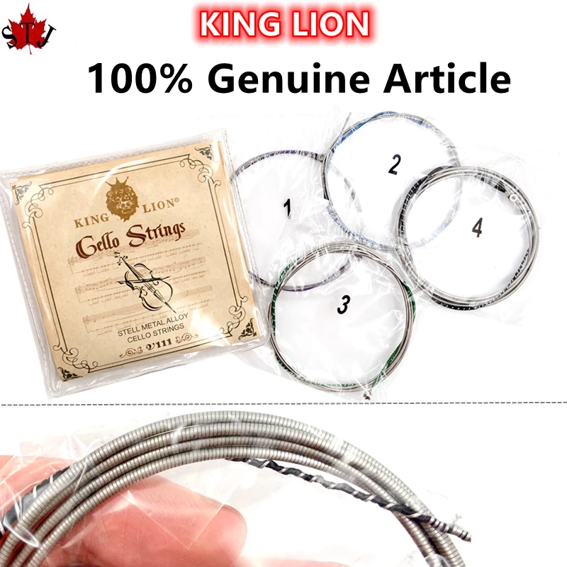 1 set (A-D-G-C) KING LION 3/4 4/4 cello strings V111,Steel wire alloy cello strings.cello Parts Accessories