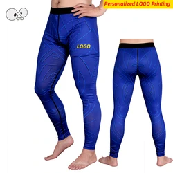 Nuovi pantaloni da corsa da uomo ad asciugatura rapida compressione abbigliamento sportivo collant palestra allenamento Fitness Leggings sportivi pantaloni da allenamento personalizza