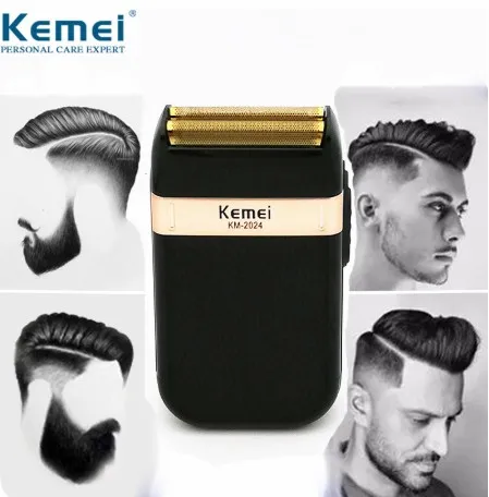 Kemei 남성용 방수 왕복 무선 면도기, 트윈 블레이드, USB 충전식 면도기, 이발사 트리머