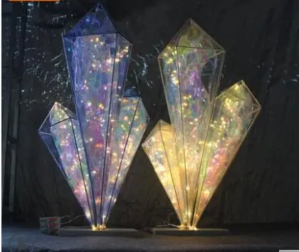 New wedding props tieyi PVC film catwalk lighting wedding stage scene decoration icicle flower device