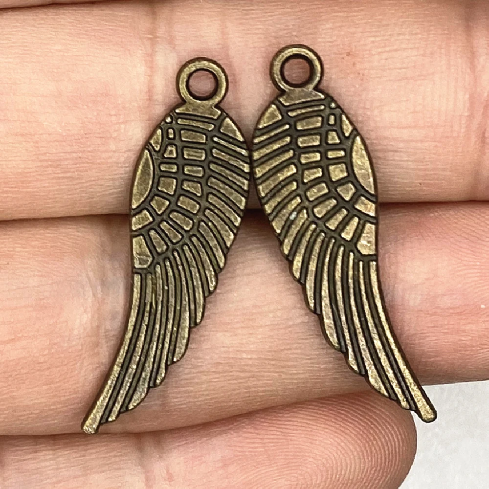 10PCS 9*30mm Two Color Metal Zinc Alloy Double-Faced Feather Charms Fit Jewelry Pendant Charms Makings