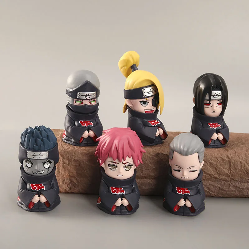 

6 PCS Naruto Anime Doll Anime Children's Gift Uzumaki Akatsuki Uchiha Itachi Office Decoration Car Decoration Birthday Gift