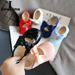 Summer Kids Shoe 2024 Spring Fashion Leathers Sweet Children Sandals For Girls Toddler Baby Breathable PU Out Bow princess Shoes