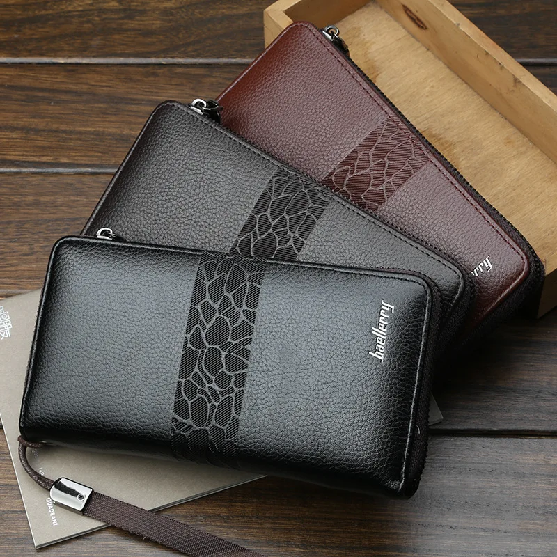 

Men's Long PU Leather Wallets Vintage Cellphone Clutch Multi-functional Purse Card Coin Holder 8Z