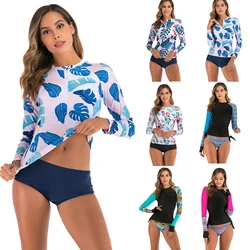 Surfing Rashguard Long Sleeve Swimwear Women Protection Surf Rash Guards Two Pieces Surf Clothing Boy Short Swimsuit Shorts