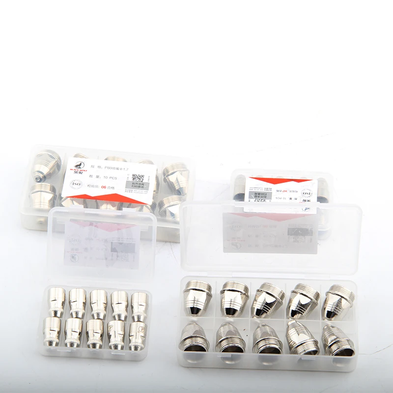 10+10pcs High Quality P80 Plasma Nozzle 1.1 1.3 1.5 1.7mm plasma wear parts LGK 60 80 100A P80 Plasma Torch tip electrode