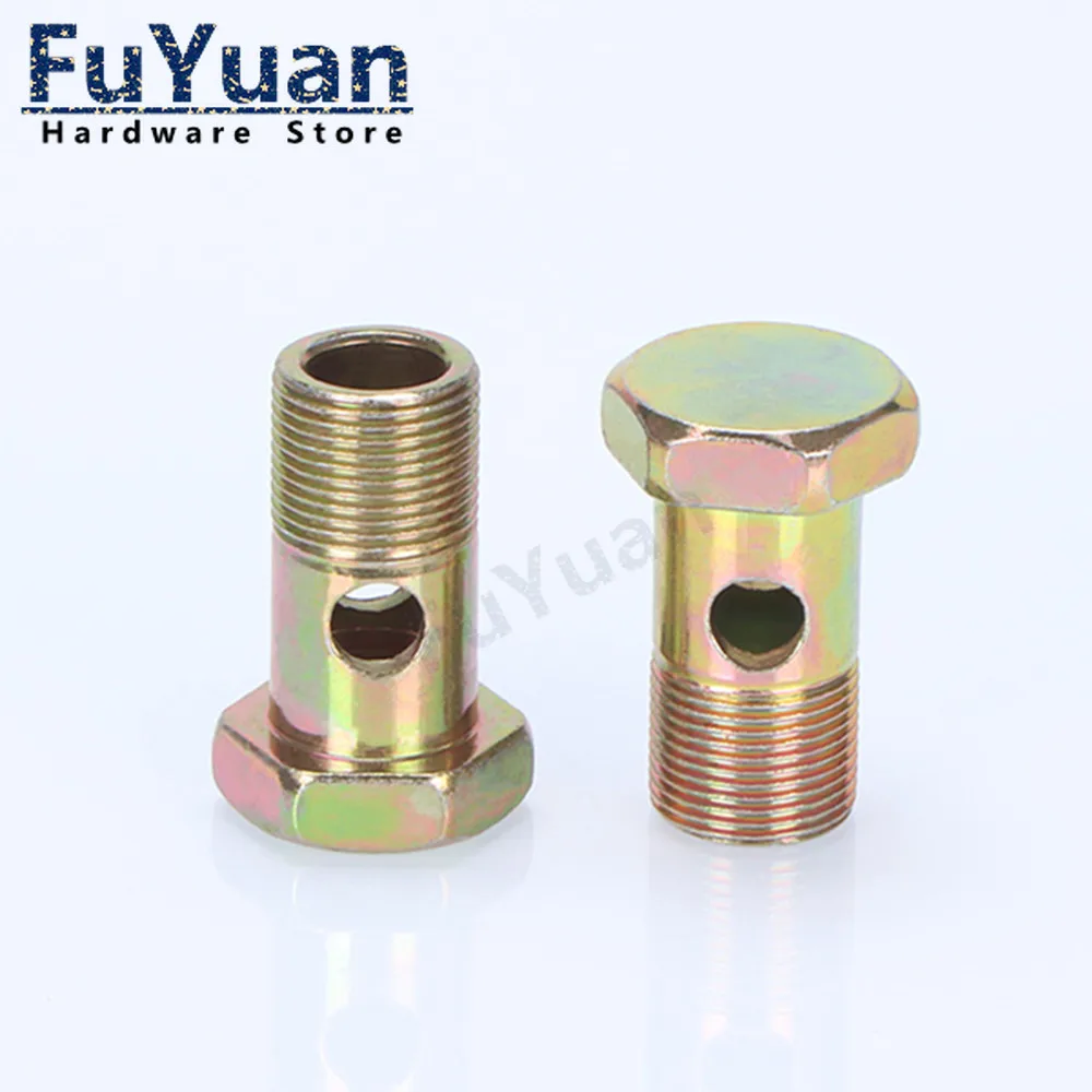 Hydraulic Return Pipe Flat Hollow Screw Straight Through Diesel Engine Bolt Two-hole Oil Pipe Double-hole Hinge Screw Metric