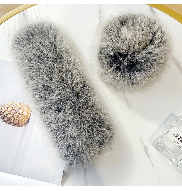 Women 100% Real Fox Fur Cuffs Winter Warm Fashion Lady Bracelet Hand Wear Genuine Fur Sleeve Accessories