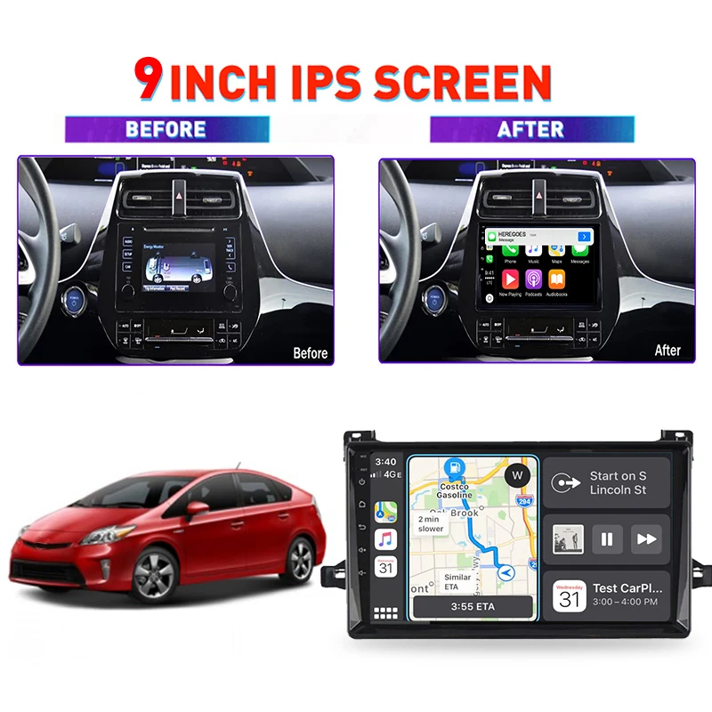 4G LTE Android 12.0 Car DVD Player For Toyota Prius XW50 2015 2016 2017 2018 2019 2020 Navigation GPS Stereo Audio Carplay Radio