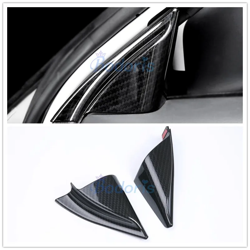 For Mazda CX-5 CX5 2017 2018 2019 Interior Carbon Fiber Color Front Window A Colum Tri-angle Cover Car-styling Accessories