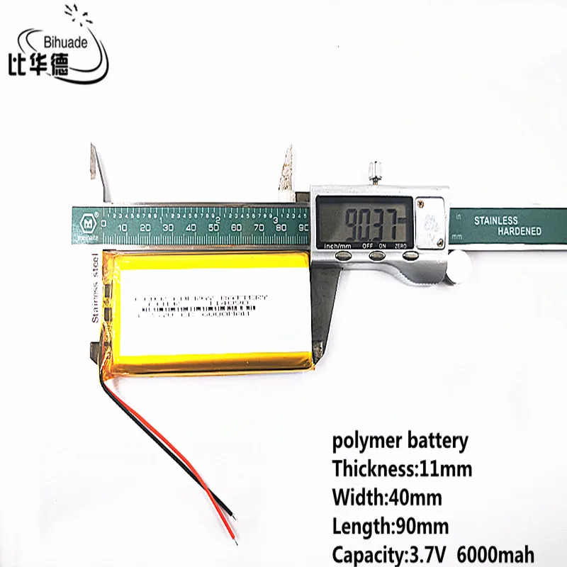 Dobra Qulity litrowa bateria energetyczna 3.7V,6000mAH 114090 polimerowy akumulator litowo-jonowy/litowo-jonowy do tabletu pc BANK,GPS,mp3,mp4