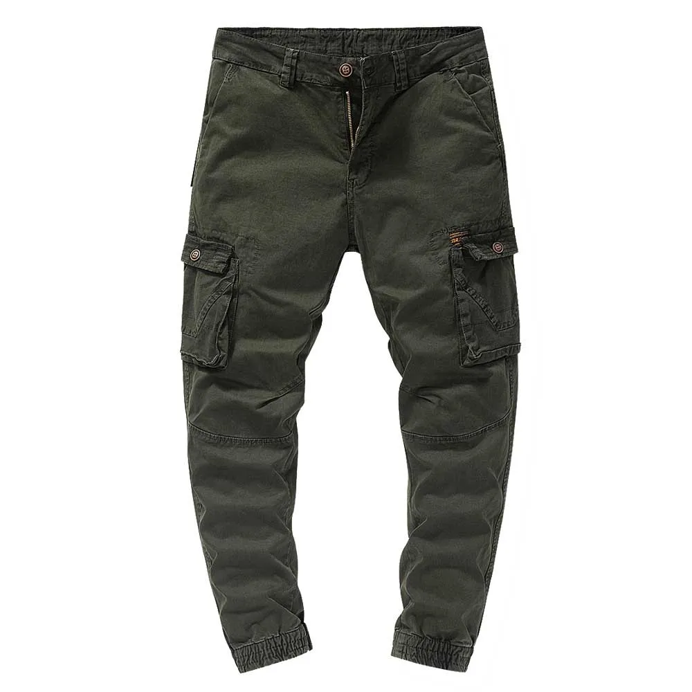 Primavera outono joggers calças de carga ocasional dos homens calças táticas bolsos streetwear estilo militar do exército roupas