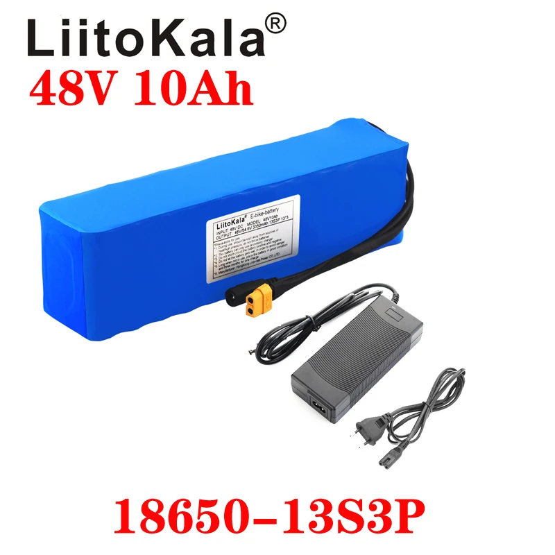 LiitoKala e-bike battery 48v 10ah li ion battery pack bike conversion kit bafang 1000w and charger XT60 Plug