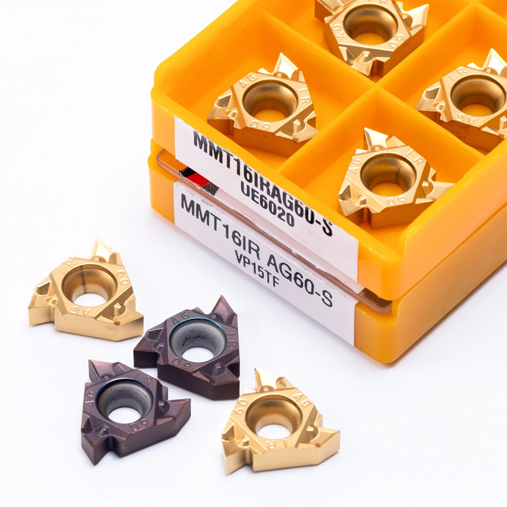 Inserção da linha mmt 16ir ag60 vp15tf/us735/ue6020 ferramenta de torneamento do carboneto da inserção do metal torno 16irag60 inserção de gerencio