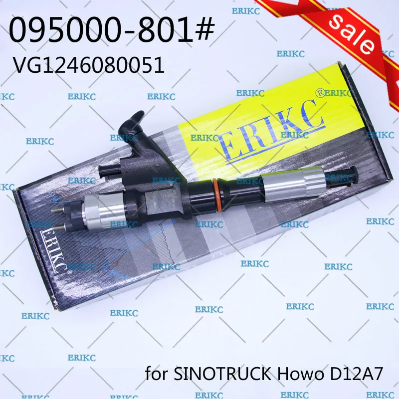 ERIKC 095000-8010 Diesel Pump Injector 095000-8011 Fuel Injectors VG1246080051 CR Auto Injector 8010 for SINOTRUCK Howo D12A7