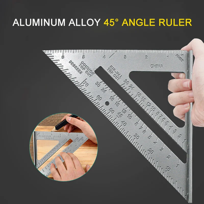 Triangle Rule 90 Degree Thickening Angle Rule Aluminum Alloy Carpenter Measurement Alloy Carpenter Measurement Square Ruler Tool