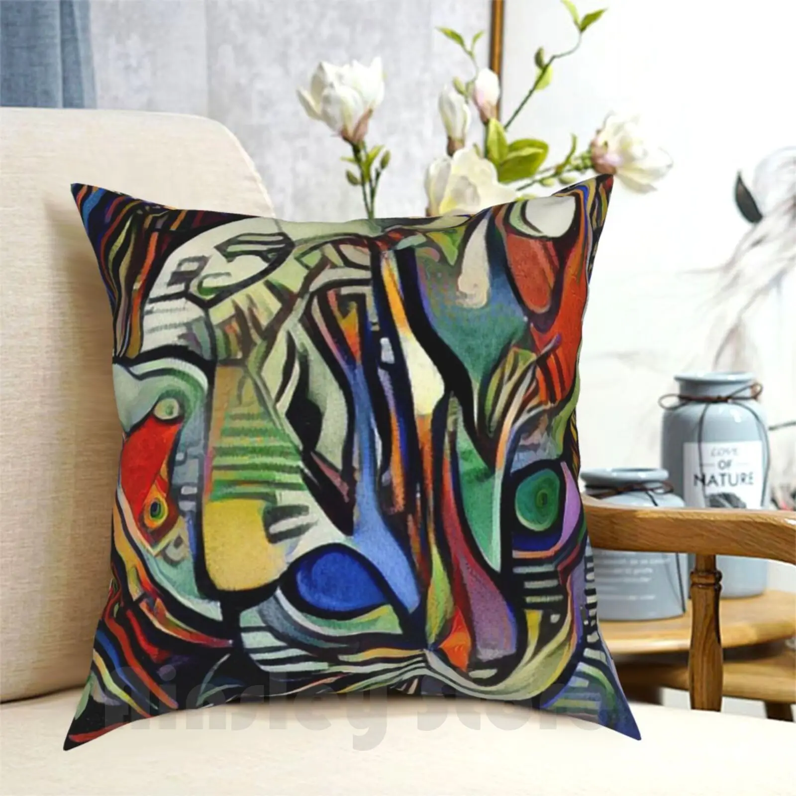 Zapatillas de deporte de Dianne? Funda de almohada impresa para el hogar, almohada suave Diane Diannemeinke, acrílico, abstracto, Original, Cat Kitty