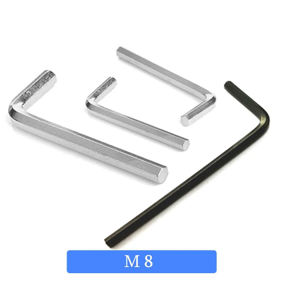 1PC Hexagon Wrench L Shape Stiffening Hex Key Tool M8 Flat Point End Wrench Wholesale M8 Hexagon Tool