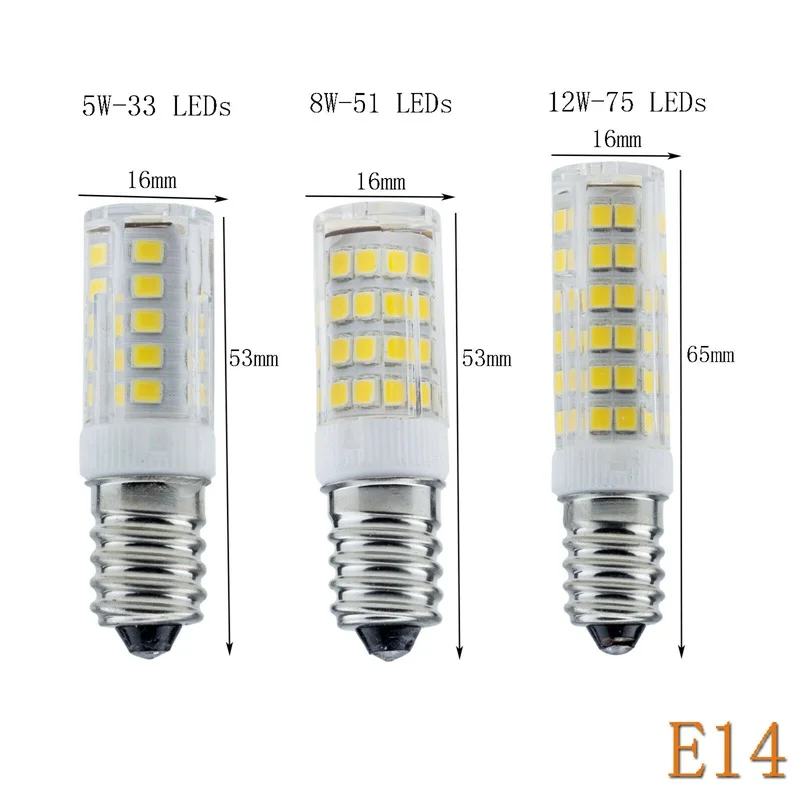 Minibombilla LED de cerámica para lámpara halógena, G9, E14, 5W, 8W, 12W, CA 220V, 240V, cápsula de maíz, luz de cristal blanca, reemplazo de luces