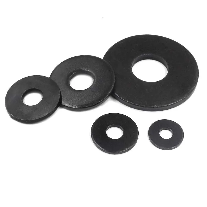 1/50Pcs Non-standard Black Carbon Steel Large Size Oversize Big Wider Flat Washer M3 M4 M5 M6 M8 M10 M12 M14 M16 Plain Gasket