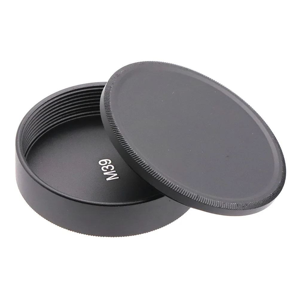 Juego de tapas de Metal M39 (39x1mm), M42 (42x1mm), tapa de lente trasera con montaje de tornillo, cubierta de cuerpo, negro/plateado