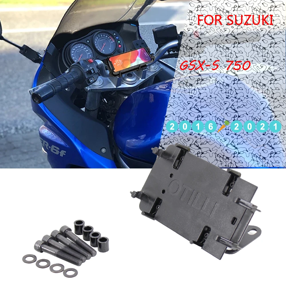 

For Suzuki GSX-S 750 2016 2017 2018 2019 2020 2021 Motorcycle Black Mobile Phone Holder GPS Stand Bracket GSX-S750