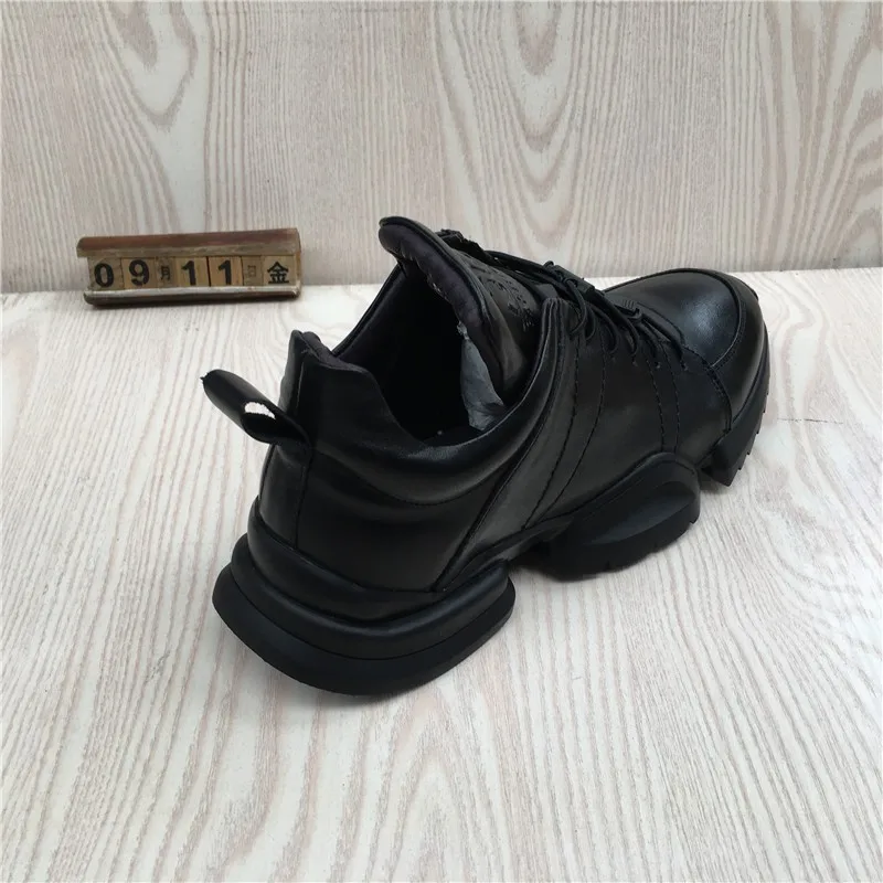 Chaussures de course en cuir véritable à lacets pour hommes, baskets rondes Parker, amorti le baume, baskets de jogging, salle de sport, fitness,