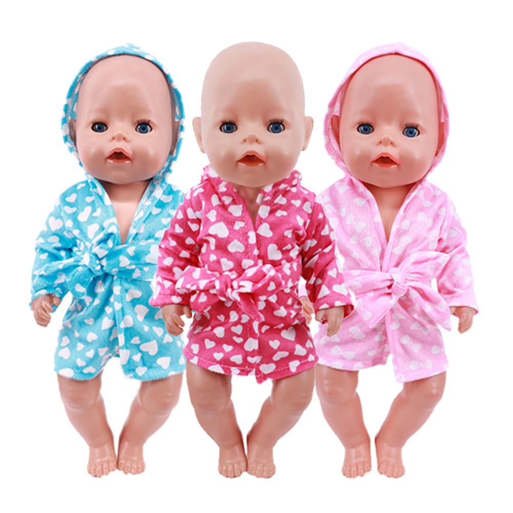 2022 Colorful Bathrobe Suit Doll Clothes Born Baby Fit 17 inch 43cm Doll Accessories For Baby Gift