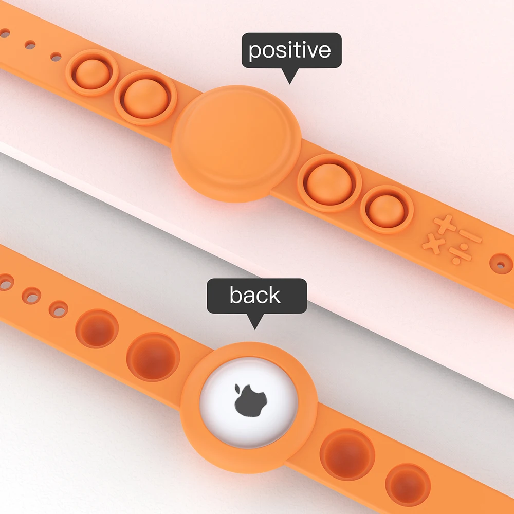 Braccialetto protettivo per AirTag custodia in Silicone liquido anti-smarrimento per Apple Airtag Tracker con cinturino Push-It Bubble Airtag