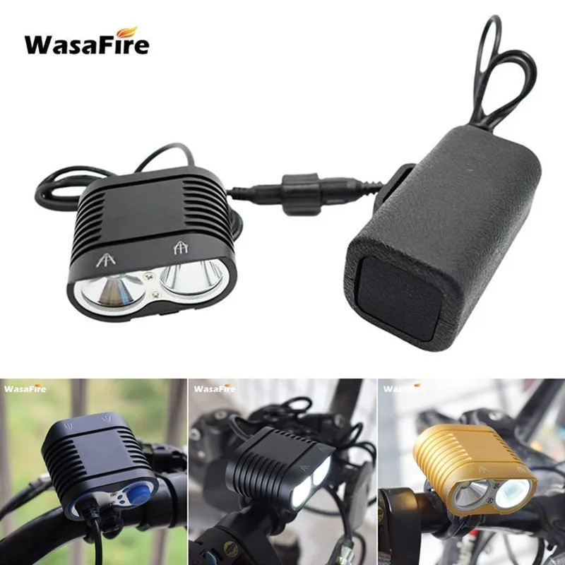 Mini 2* L2 Bicycle Light 5000LM Bike Front Light LED MTB Headlight Cycling Head Lamp + 8800mAh 18650 Battery Pack + Charger